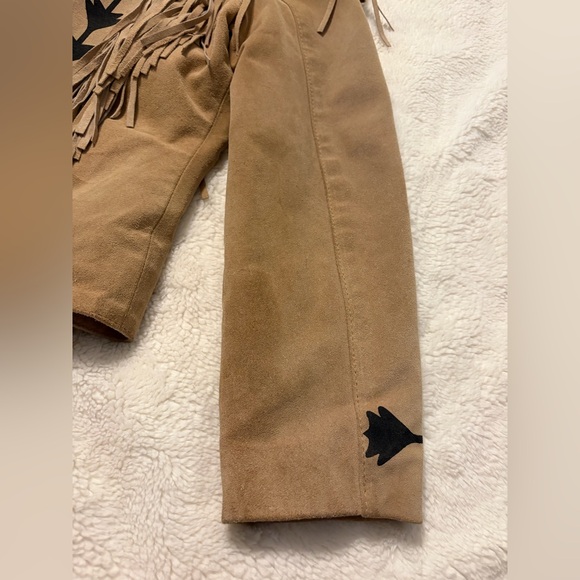 T4 West Tan and Black Fringed Women's Jacket - Picture 15 of 16